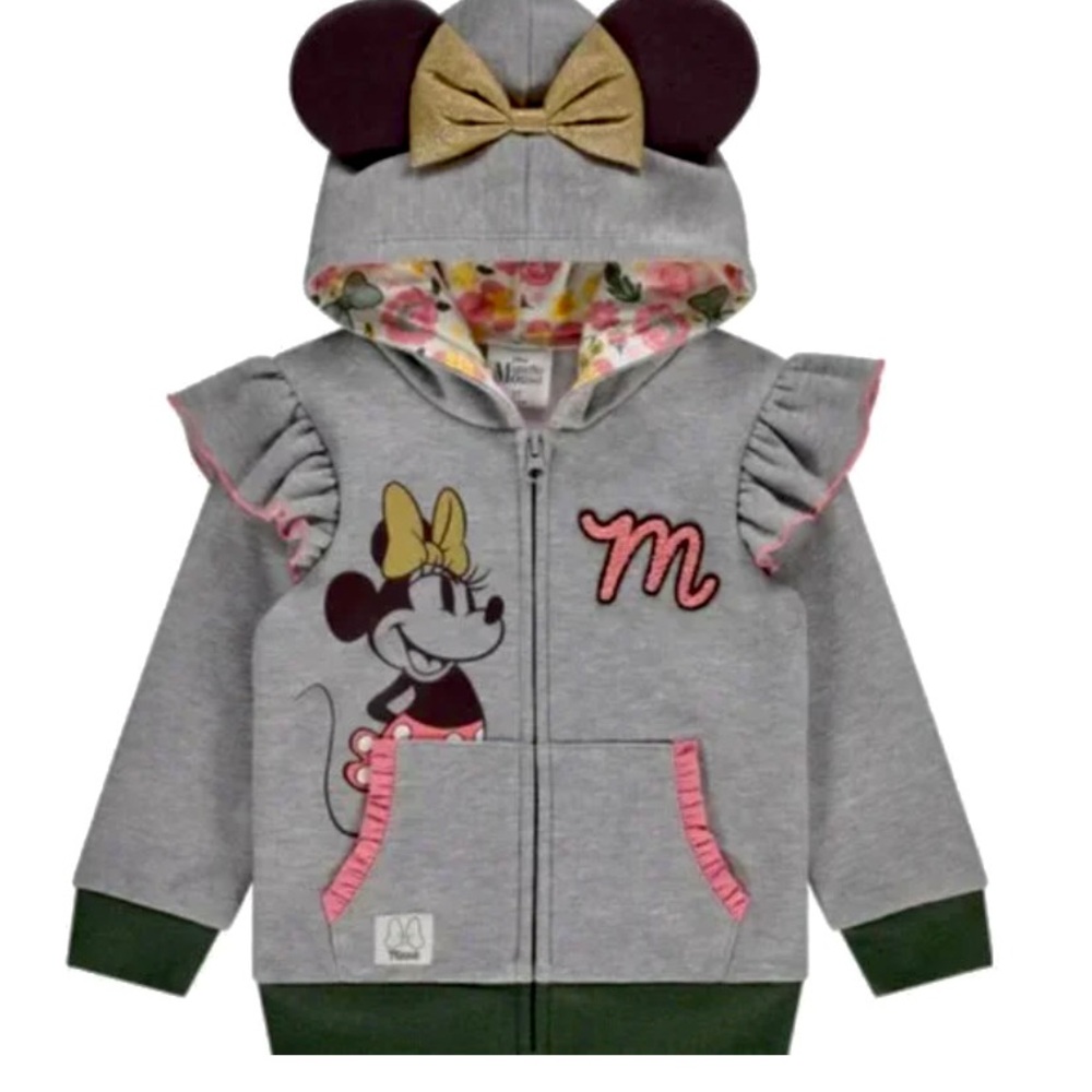NWOT Disney 3 Piece Set, Minnie Mouse Hooded Jacket, Top and Leggings Size 4T - Picture 2 of 6